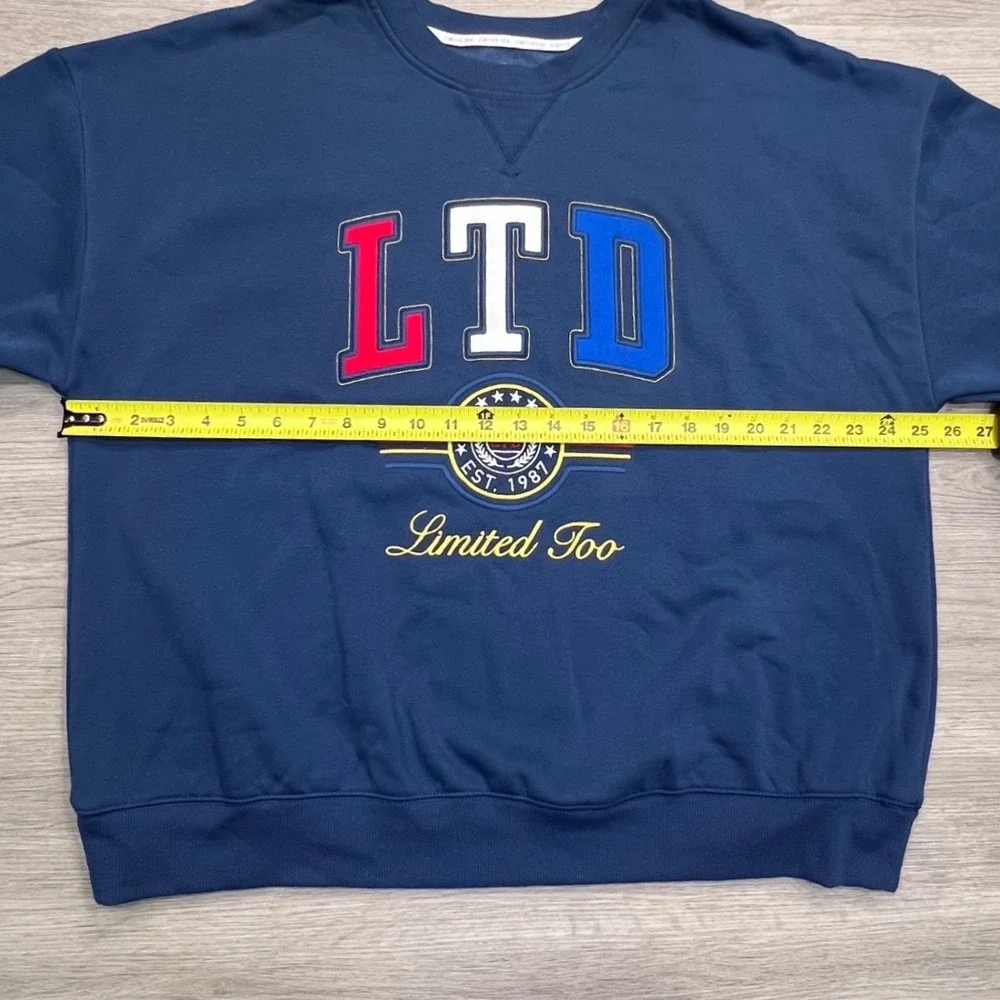 Limited Too LTD 2.0 Navy Blue Graphic Crewneck Sweatshirt XL 304883JR New